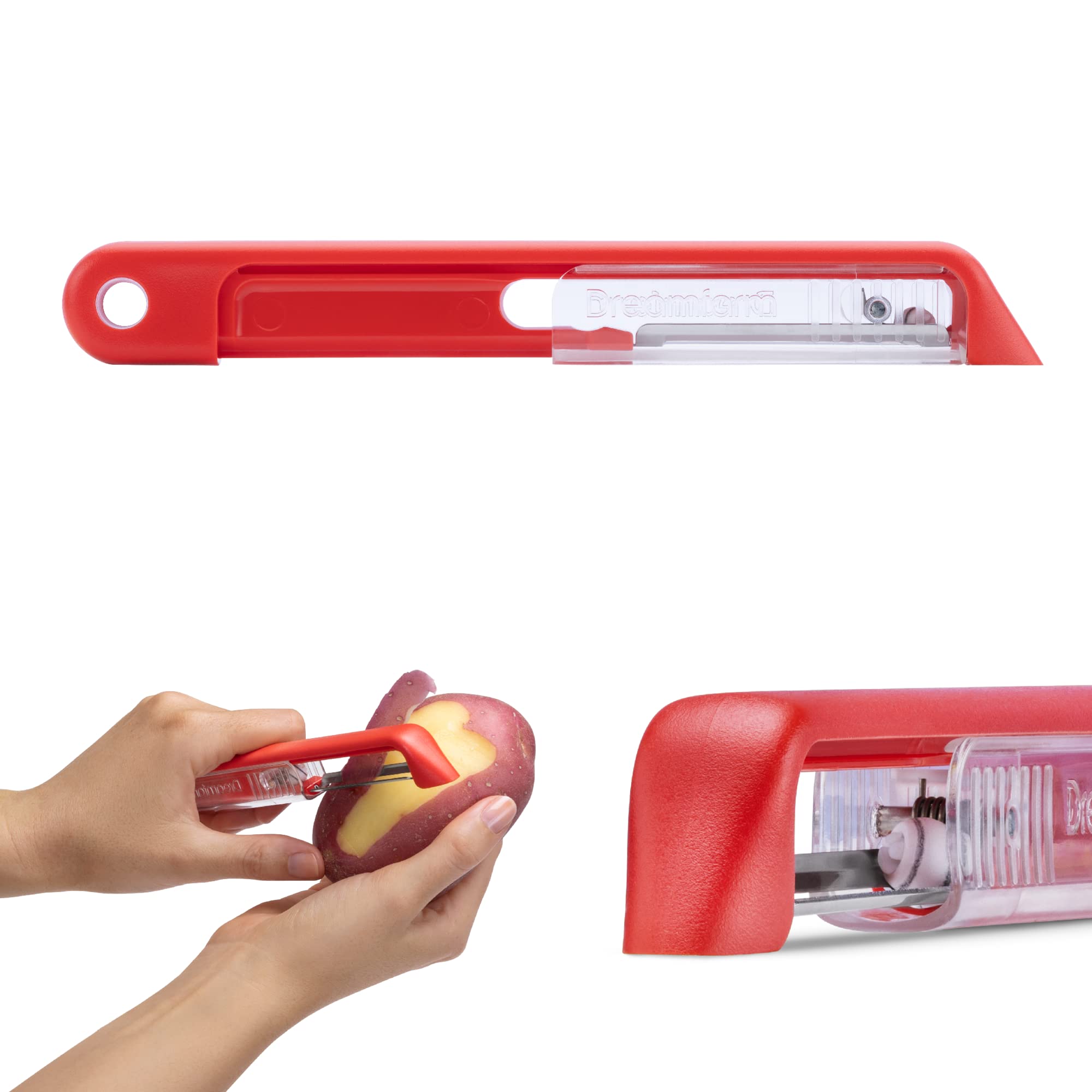 Dreamfarm Sharple durable, rust-resistant blade that cleans easily after dishwashing.