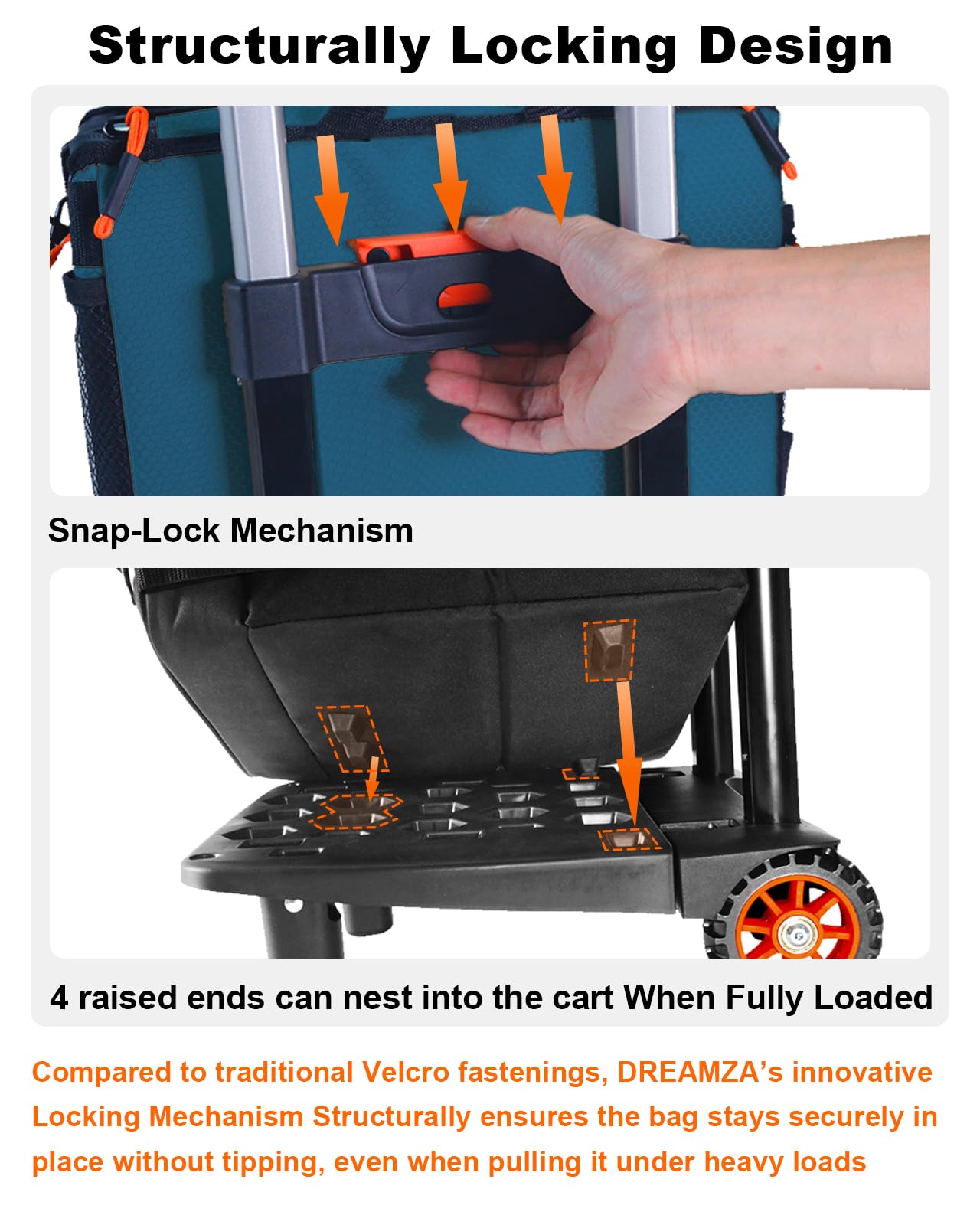 Dreamza cooler opened to reveal ample interior and easy access.