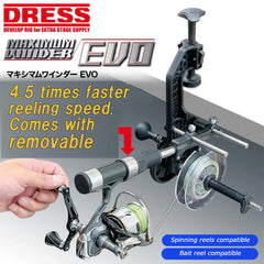 DRESS Maximum Winder EVO with reel fixing parts for stable setup