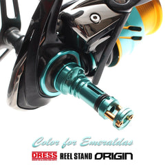 Dress Origin reel stand with lure keeper protects line and hooks