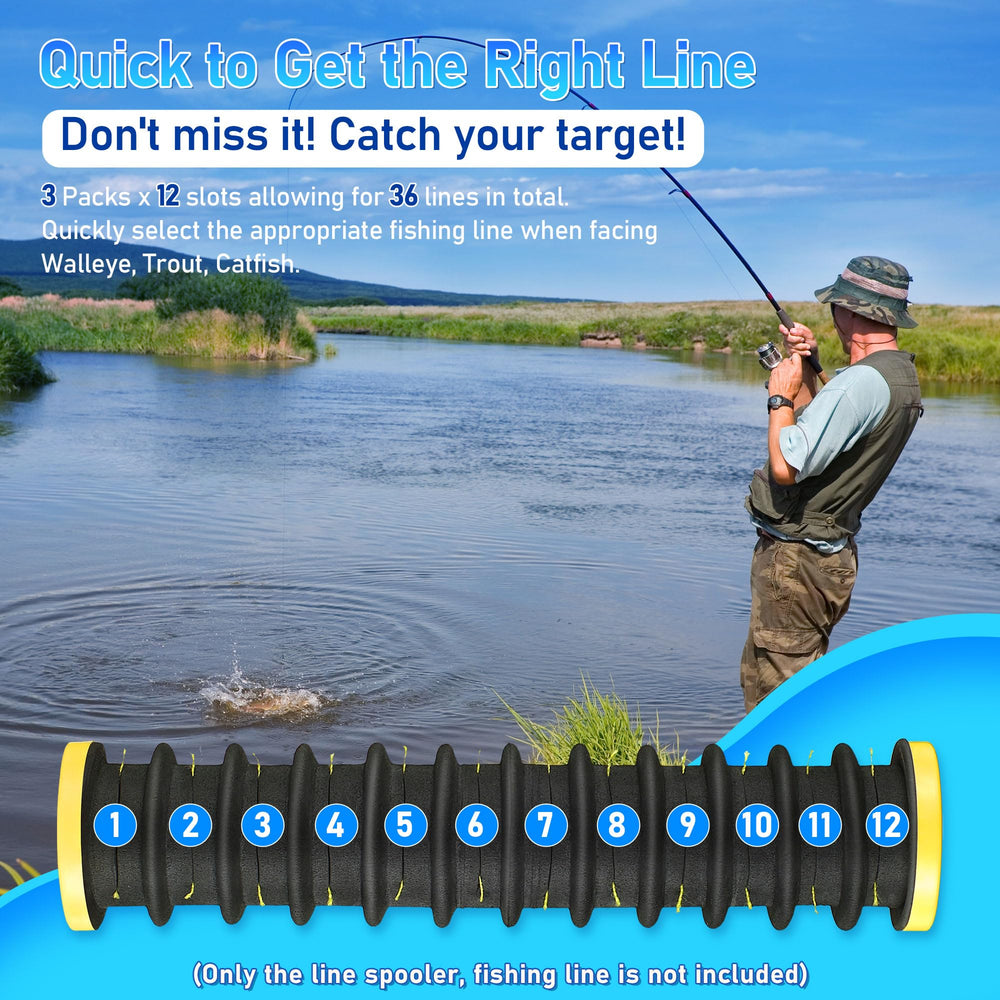 Spooler wind system integrated into the Dreyoo fishing line organizer