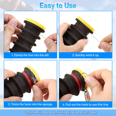 Hook keeper and sponge end on the Dreyoo leader storage
