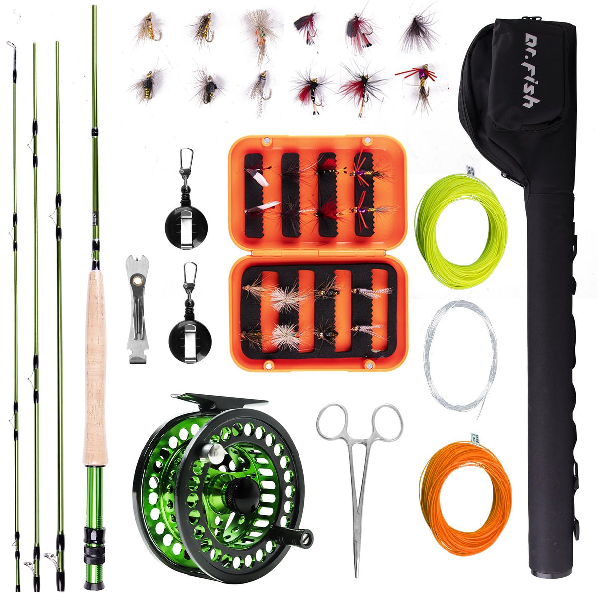 Dr.Fish 4-piece 9ft 5/6wt fly rod with aluminum reel combo