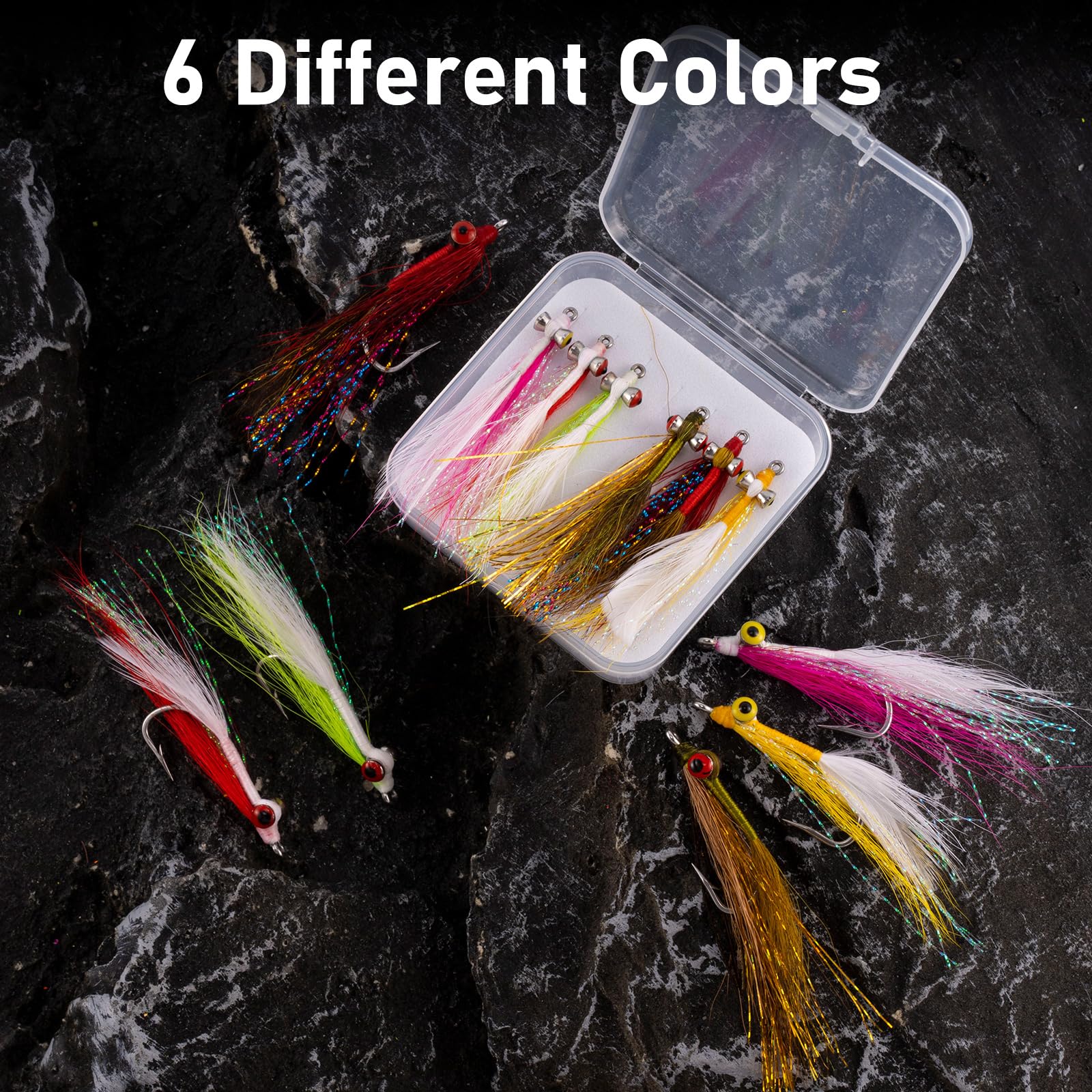 Clouser Minnow fly with weighted dumbbell eyes