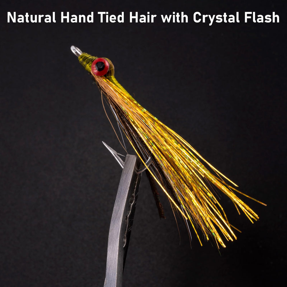Natural hair and Mylar flash on Clouser Minnow lure