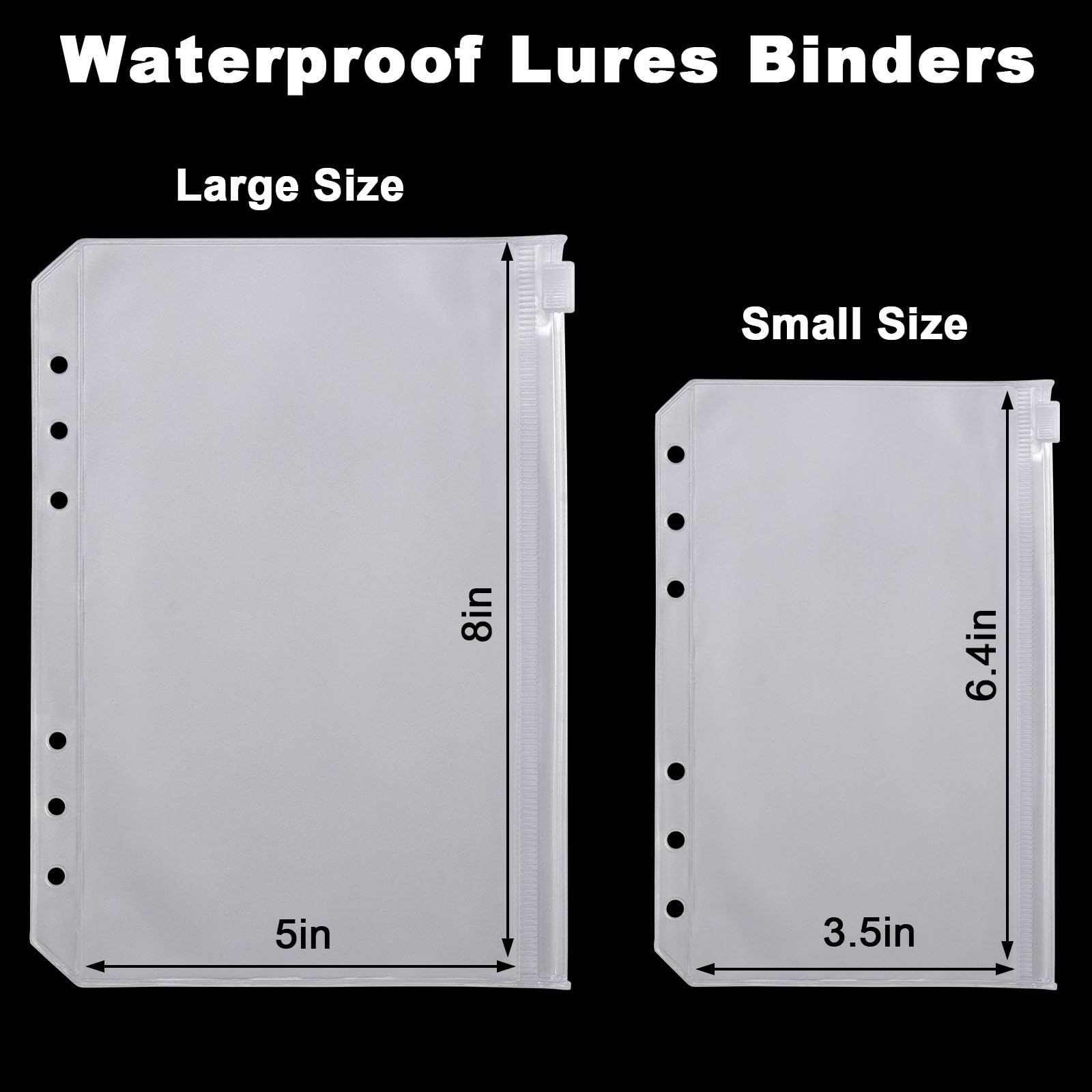 Interior view of Dr.Fish Bait Binder Bags showing multiple lures and replacement bags
