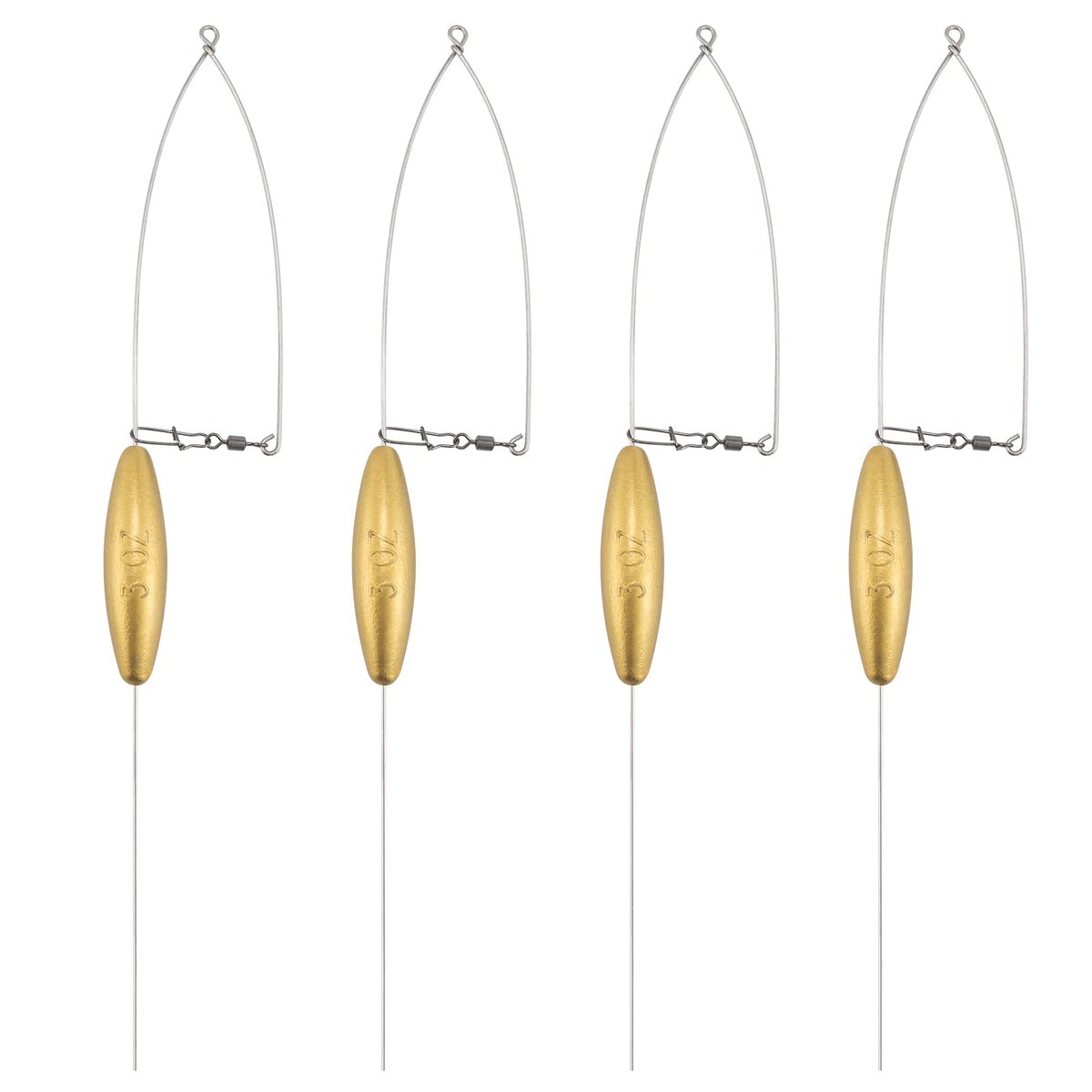 Dr.Fish bottom bouncer 4-pack package for multiple trolling rigs.