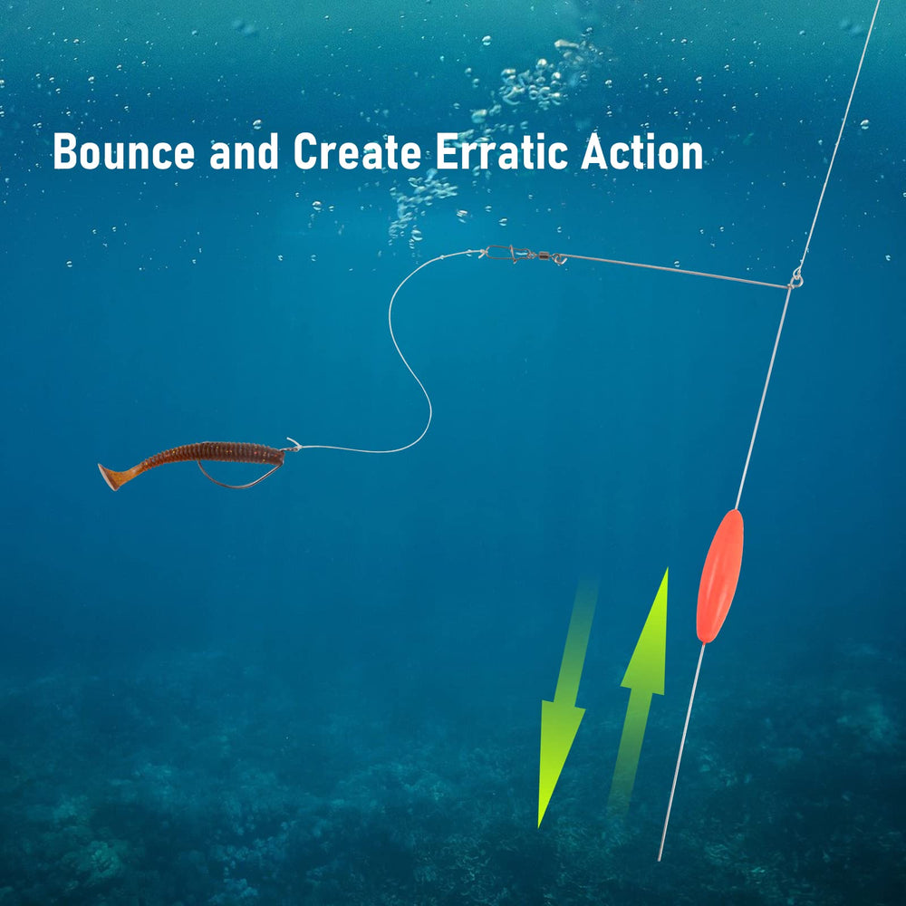 Dr.Fish bottom bouncer center attachment shows quick rigging setup.