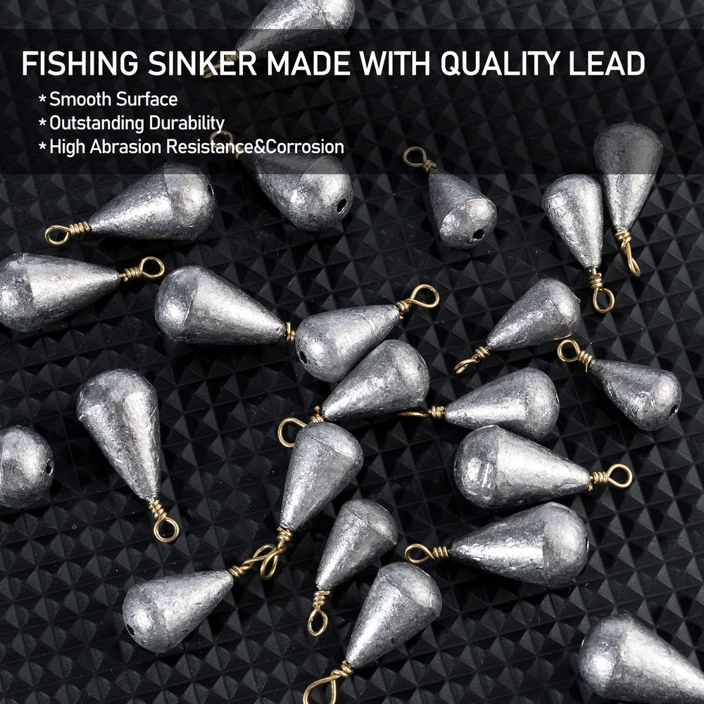 Dr.Fish brass-ring sinker 1oz ensures 360-degree line protection during a fight.