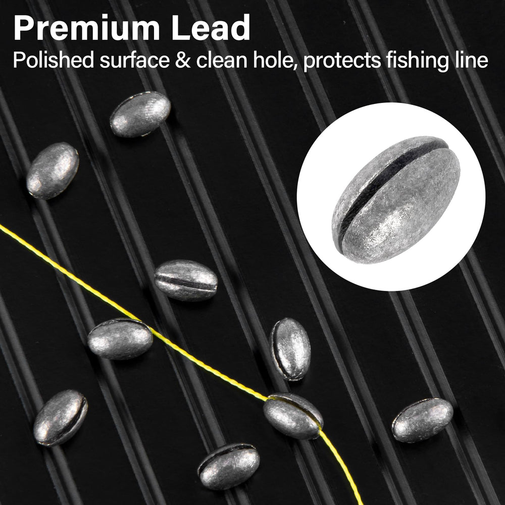 Dr.Fish oval split shot sinkers 1/25oz (15 pcs)