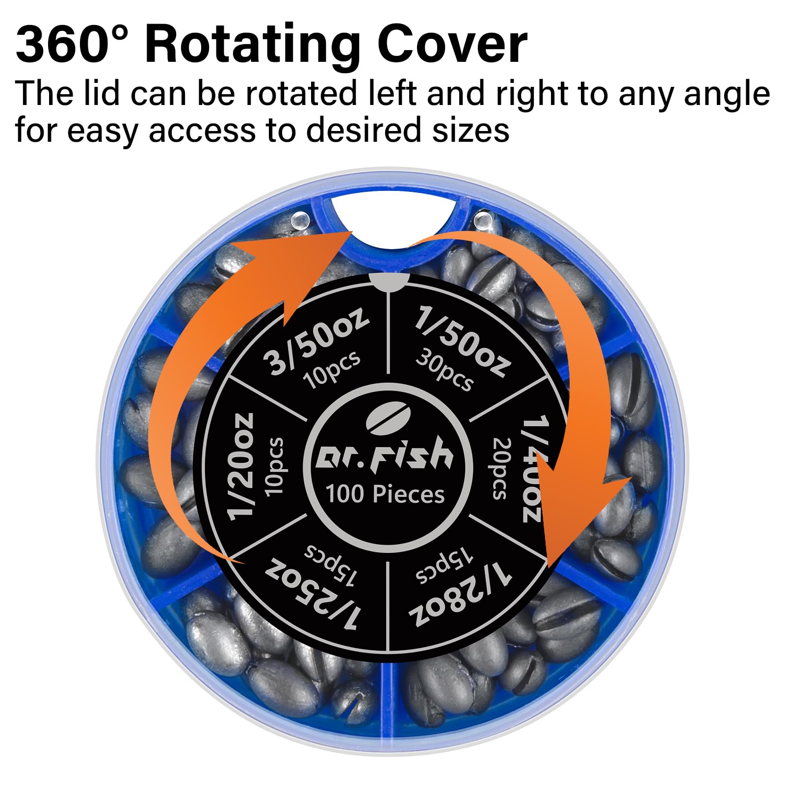Dr.Fish oval split shot sinkers 1/28oz (15 pcs)