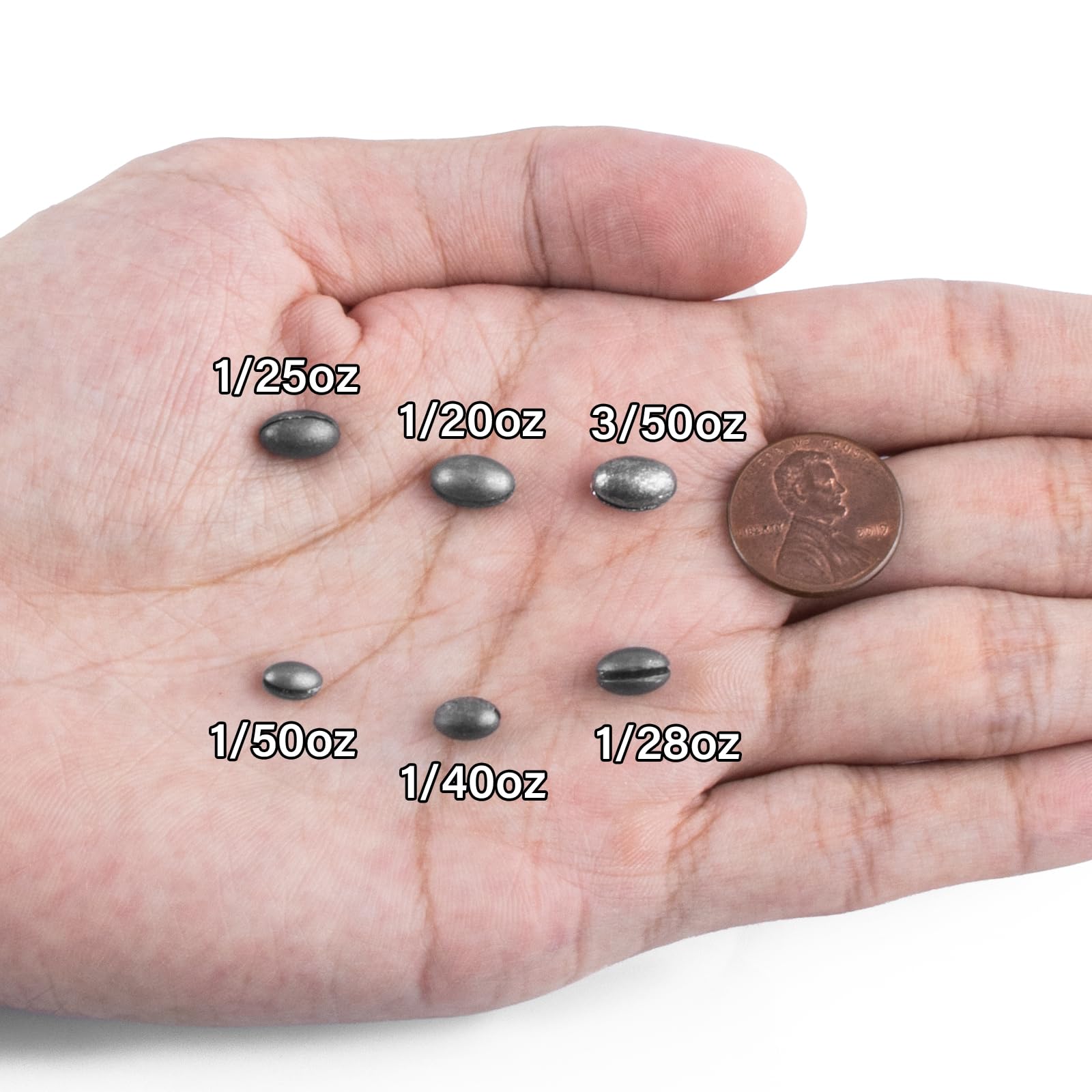 Dr.Fish oval split shot sinkers 1/40oz (20 pcs)