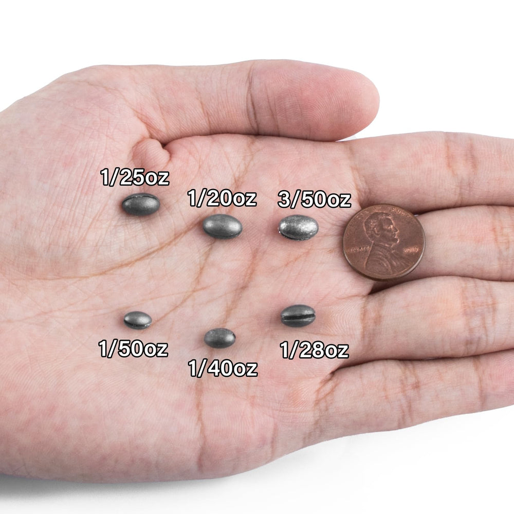 Dr.Fish oval split shot sinkers 1/40oz (20 pcs)