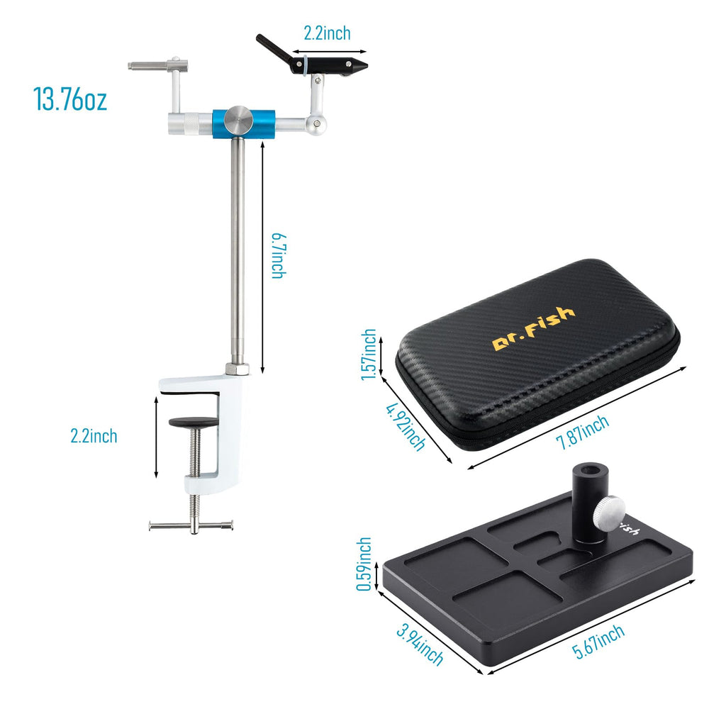 Dr.Fish adjustable handle enables quick angle changes during tying