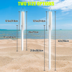 Dr.Fish sand spikes assembled on beach for easy beach fishing setup.