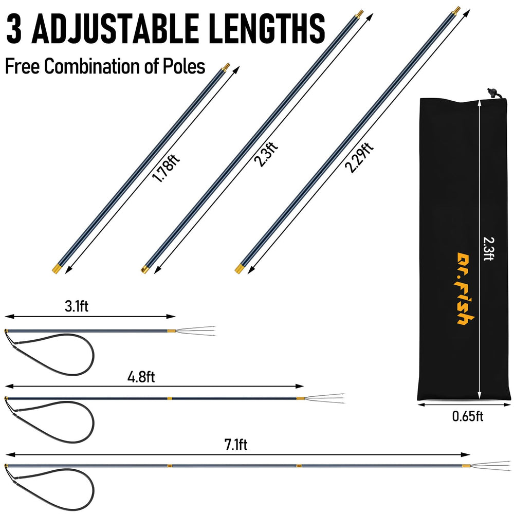 Close-up of 1x Single Barb Tip and 3-prong stainless steel tips