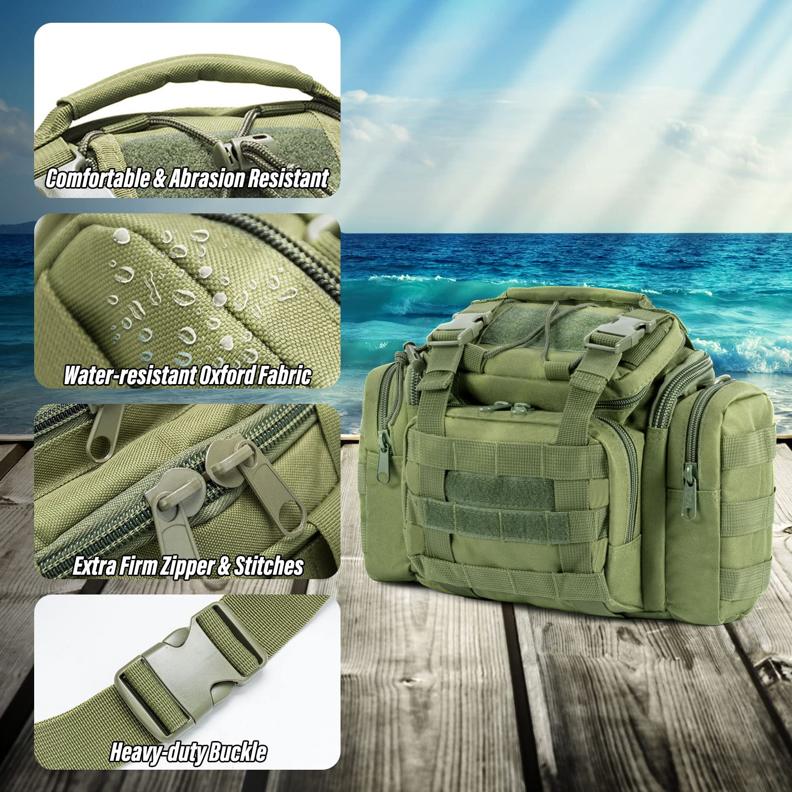 Dr.Fish dust and stain resistant fabric keeps gear clean between trips.