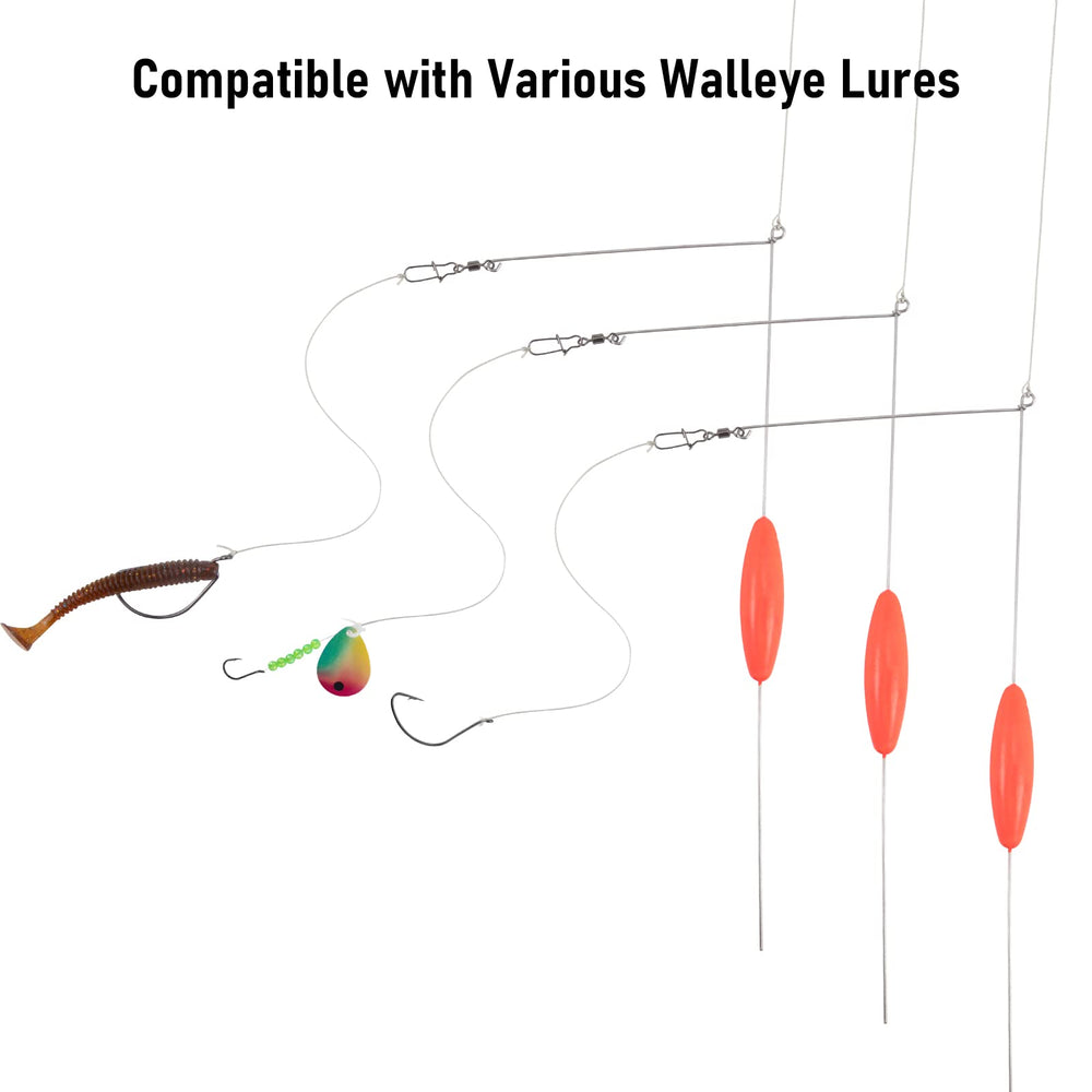 Dr.Fish walleye rigs with bottom bouncer for freshwater trolling.