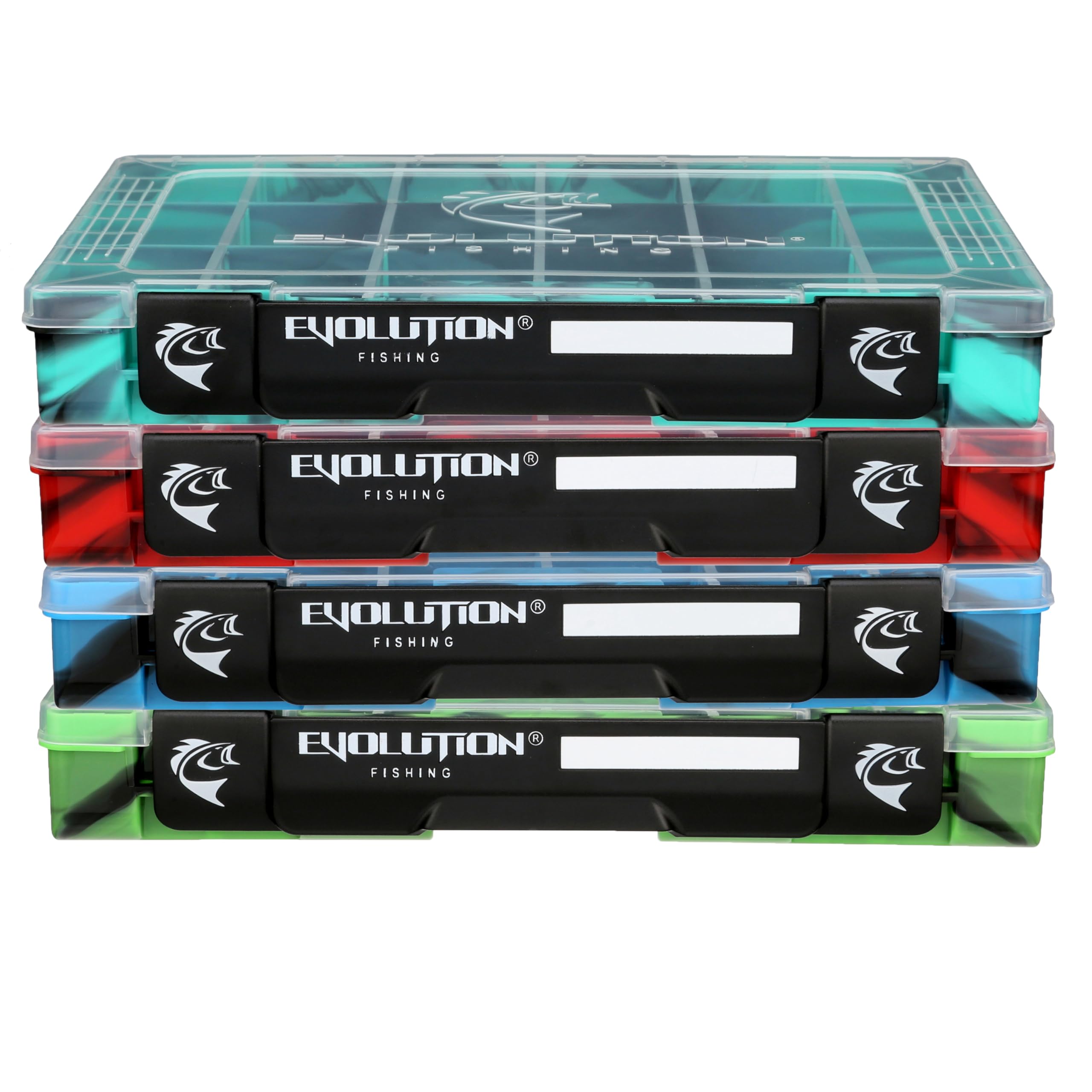 Green 4-pack Evolution Outdoor Drift Series QuikLatch Tackle Tray