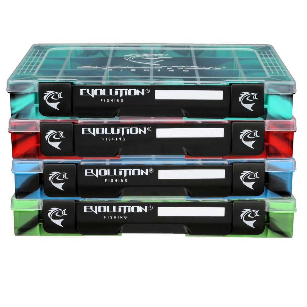 Green 4-pack Evolution Outdoor Drift Series QuikLatch Tackle Tray