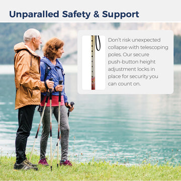 Drive Medical Summit walking poles with rounded tips for secure traction on trails.
