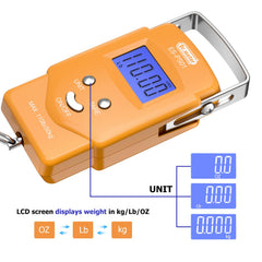 Backlit LCD display on Dr.meter fish scale