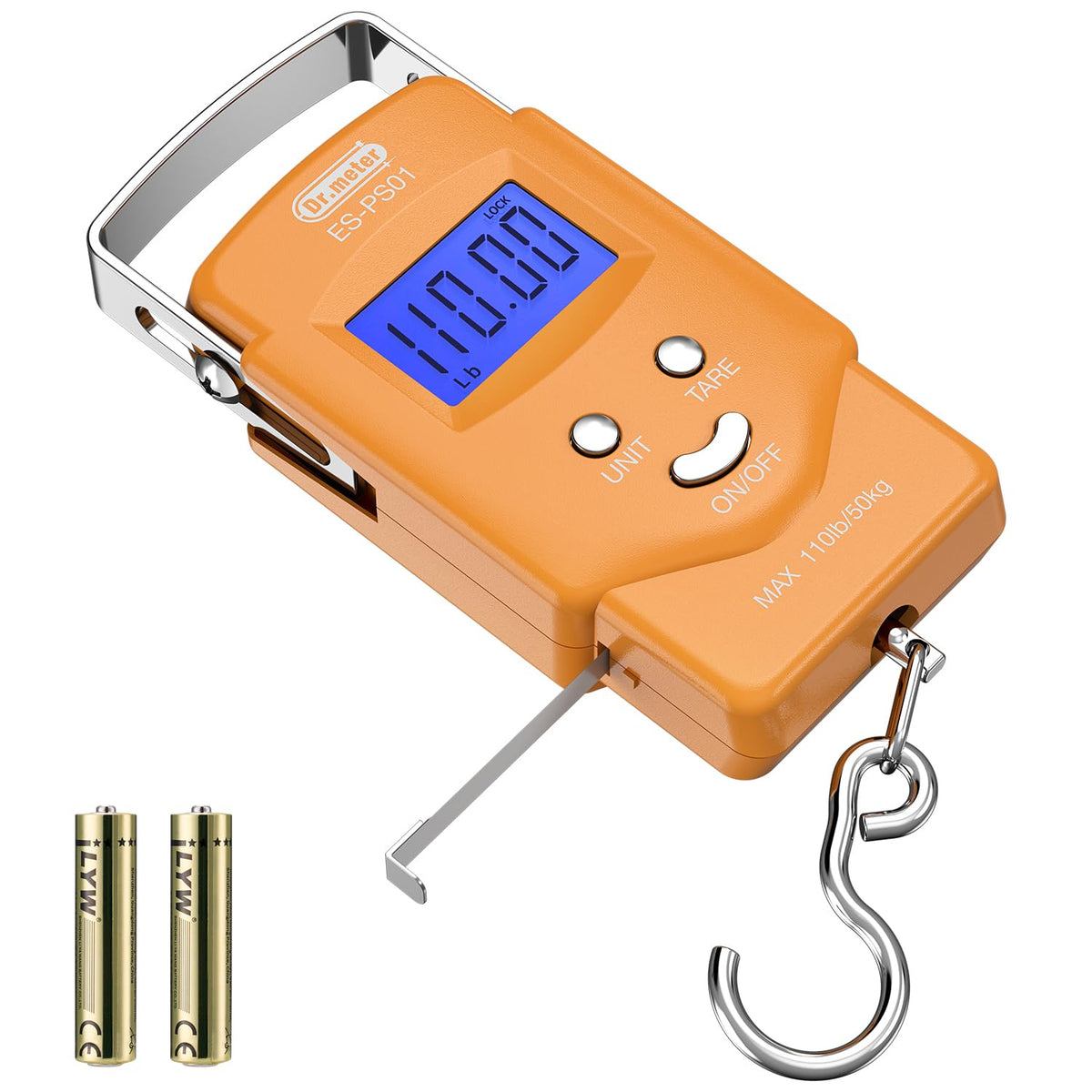 Dr.meter fish scale luggage scale with 110lb/50kg capacity and backlit display