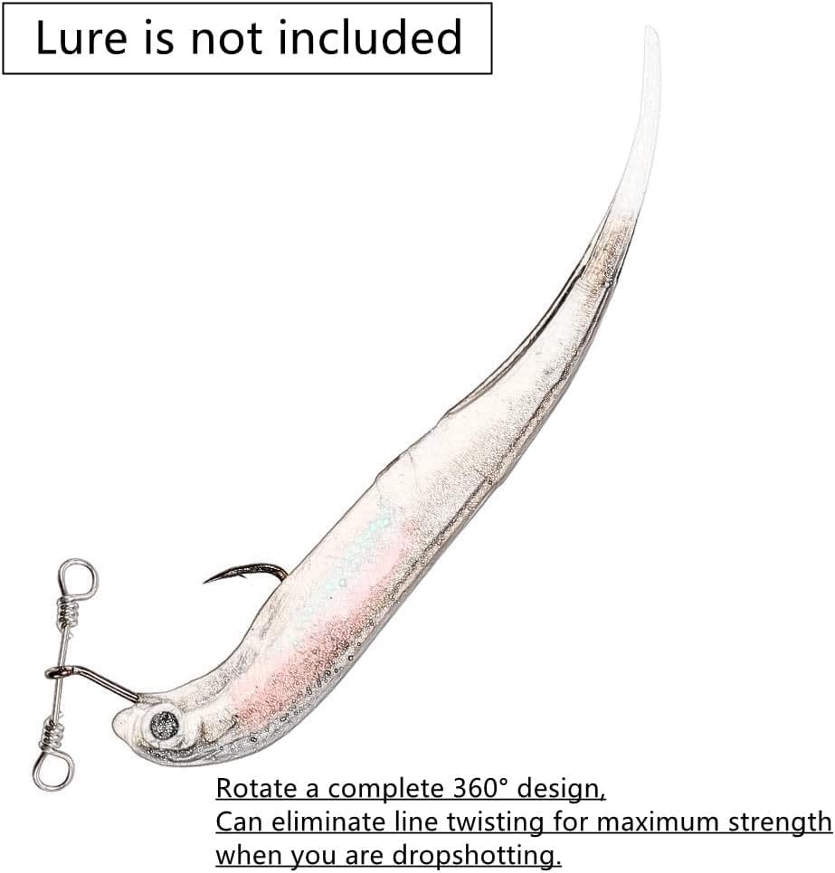 Drop shot rig featuring 360-degree rotation to prevent line twisting