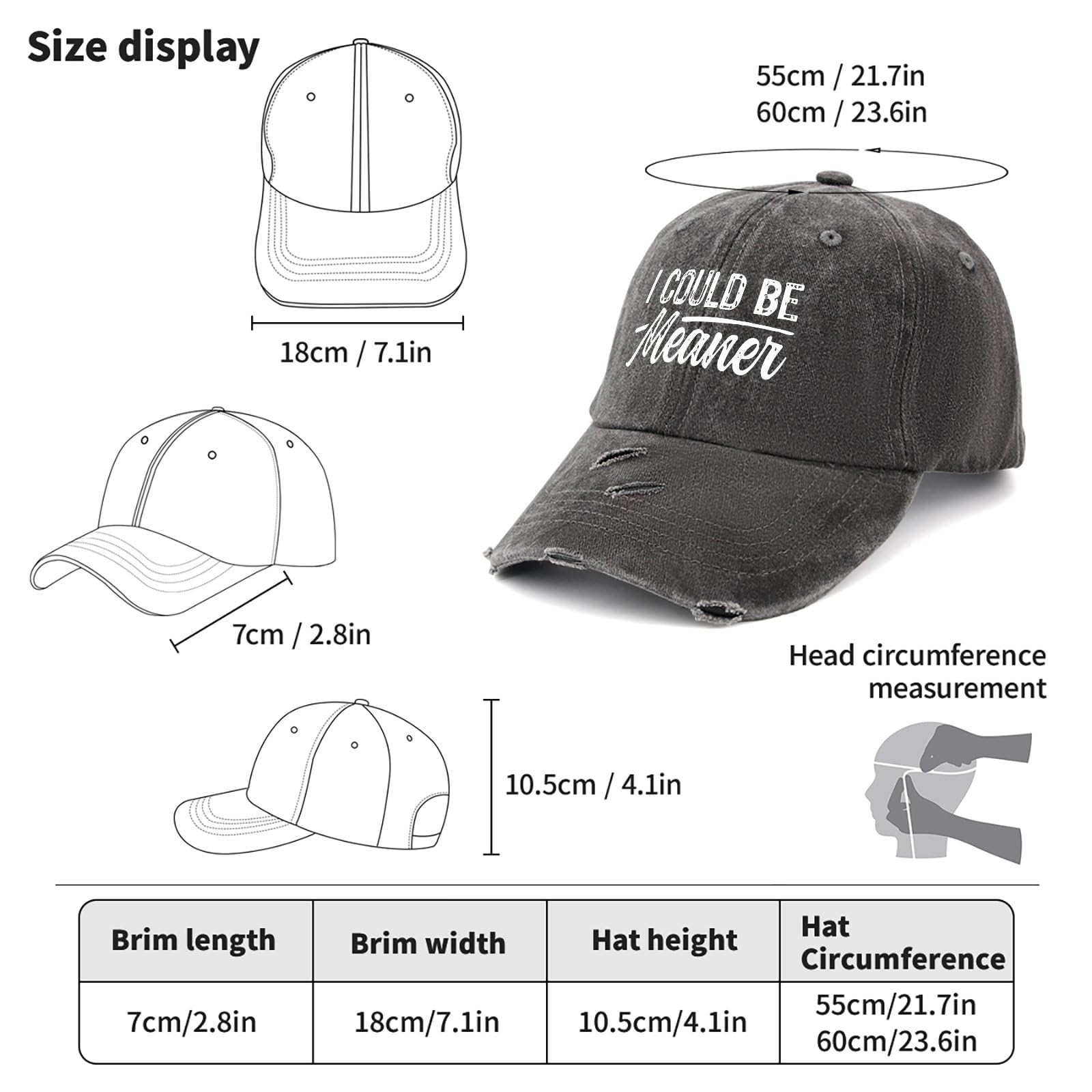 Drouerby I Could Be Meaner Hat denim look close-up highlights vintage vibe