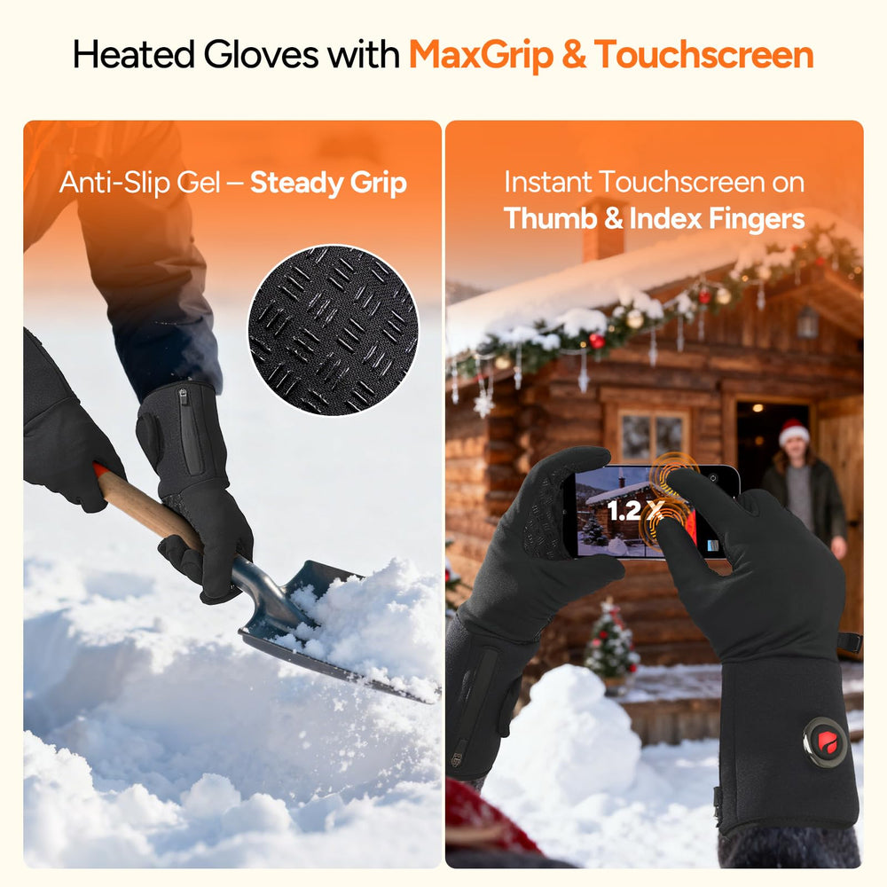 DR.PREPARE heated gloves touchscreen fingertips permit use of devices in cold