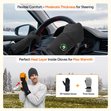 DR.PREPARE heated gloves in ski or hike setup demonstrating practical winter use