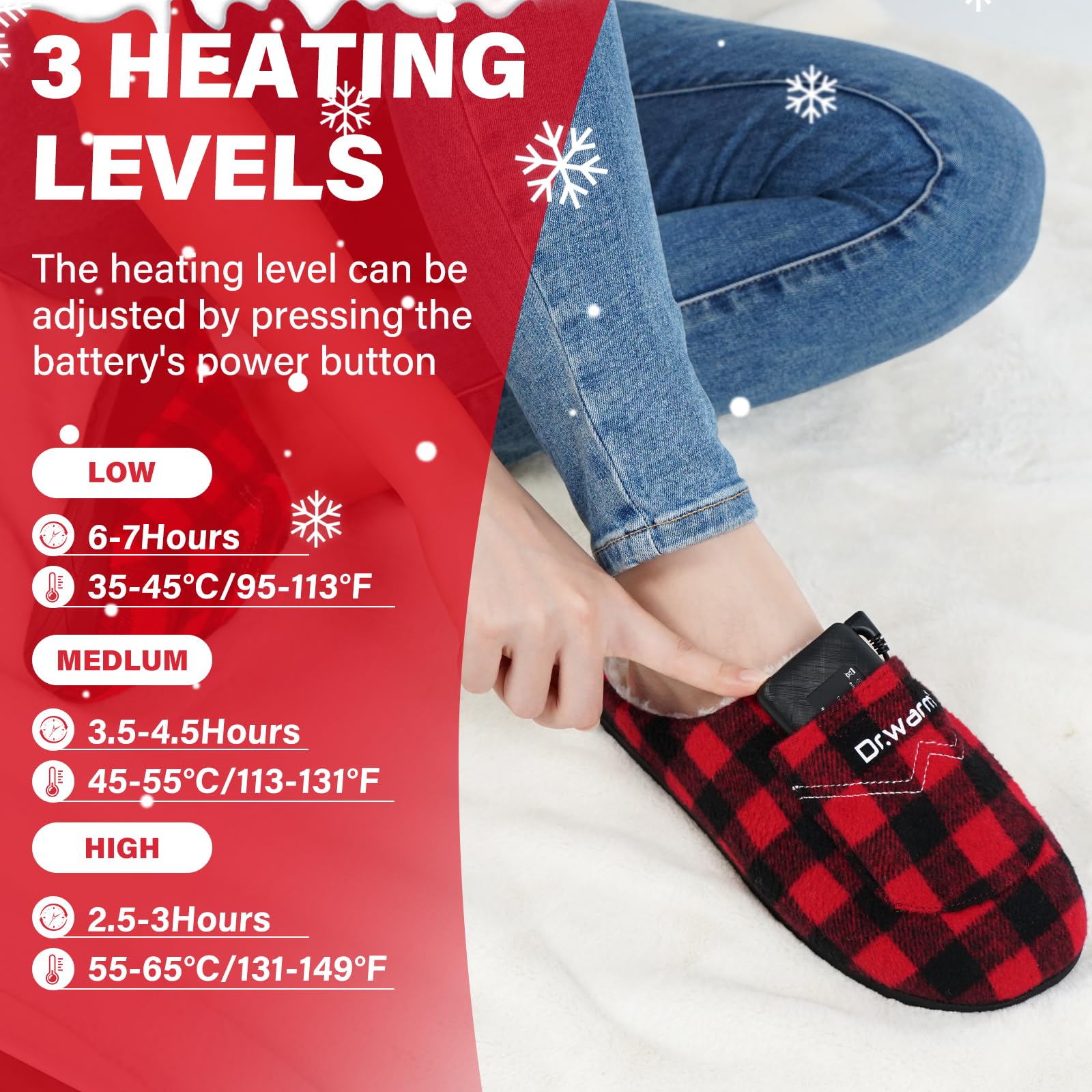 Dr.Warm 5000mAh battery slippers offer long-lasting warmth