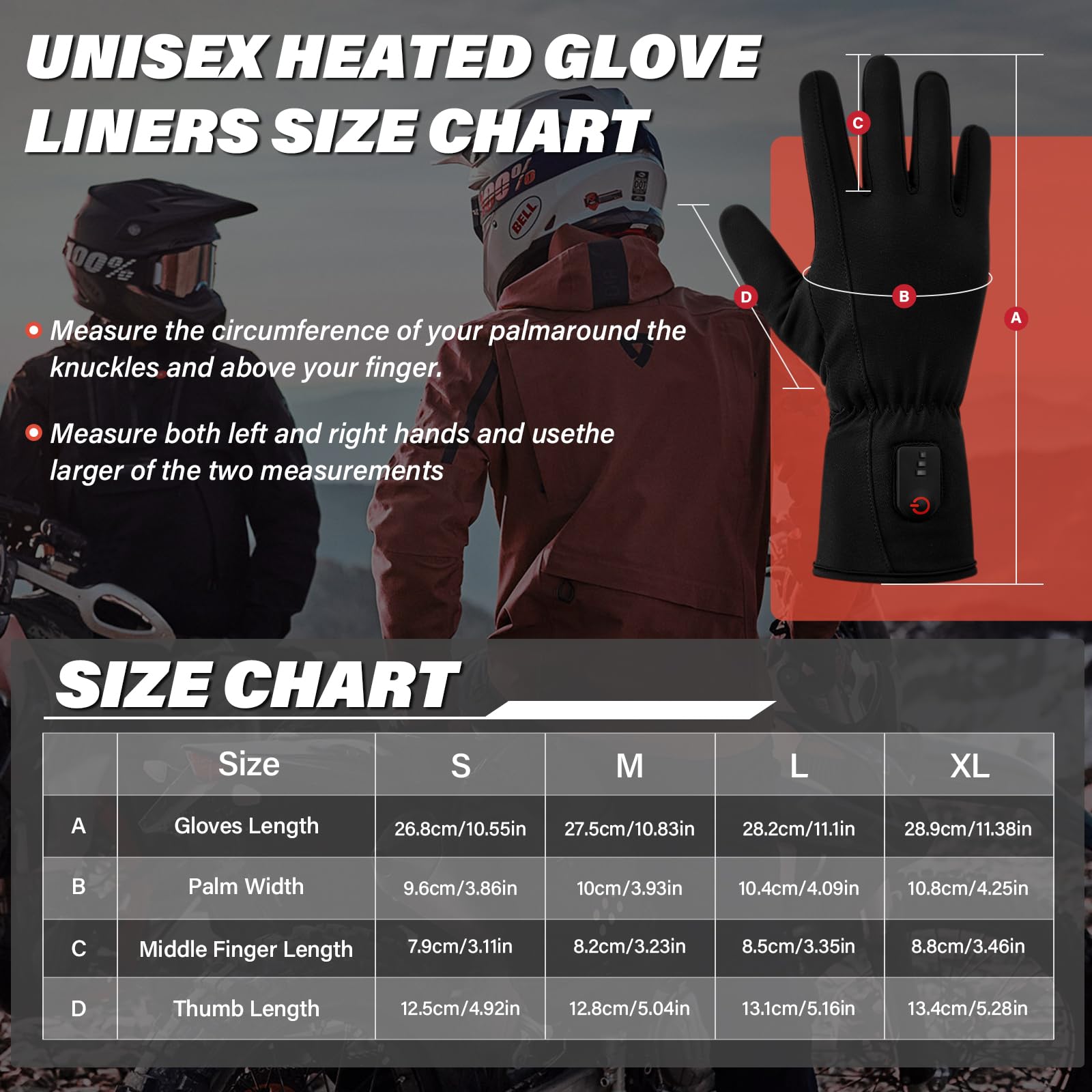 Dr.Warm compact battery glove liner portable warmth for outdoor activities