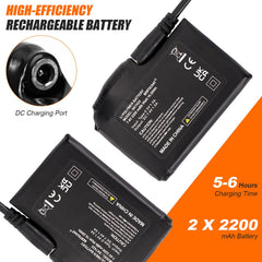 Dr.Warm heated gloves liner battery image highlighting long-lasting recharge for extended outdoor warmth.
