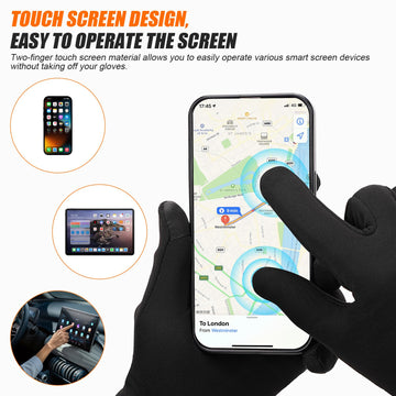 Dr.Warm heated gloves liner touchscreen-use demonstration for phone operation in cold.