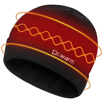 Dr.Warm heated hat front view for all-day warmth during winter outings.