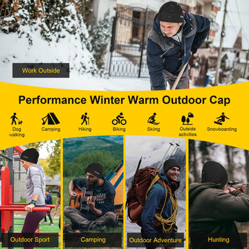Dr.Warm heated hat merino-wool blend fabric offers comfort and insulation.