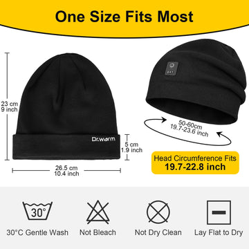 Dr.Warm heated hat ideal for winter activities like skiing or hunting.