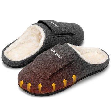 Dr.Warm heated slippers gray front view showing toasty warmth for cold feet.