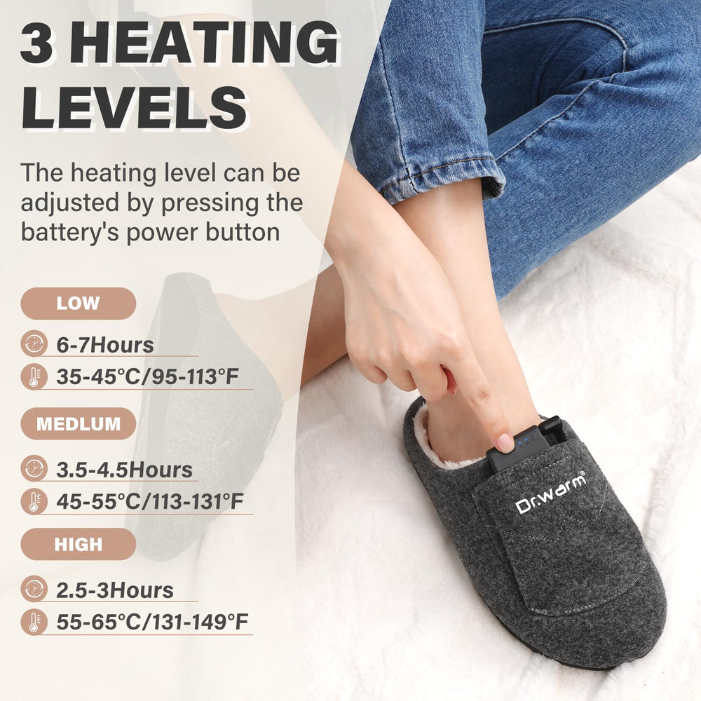 Dr.Warm slippers side profile with plush faux fur lining and comfort.