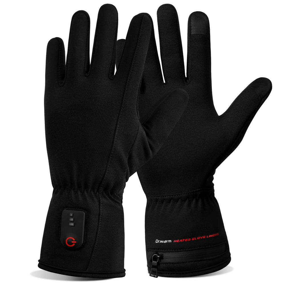Dr.Warm thin heated glove liner front view provides snug fit for unrestricted movement