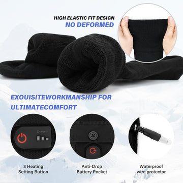 Dr.Warm socks worn in winter boots during outdoor activities like hiking.