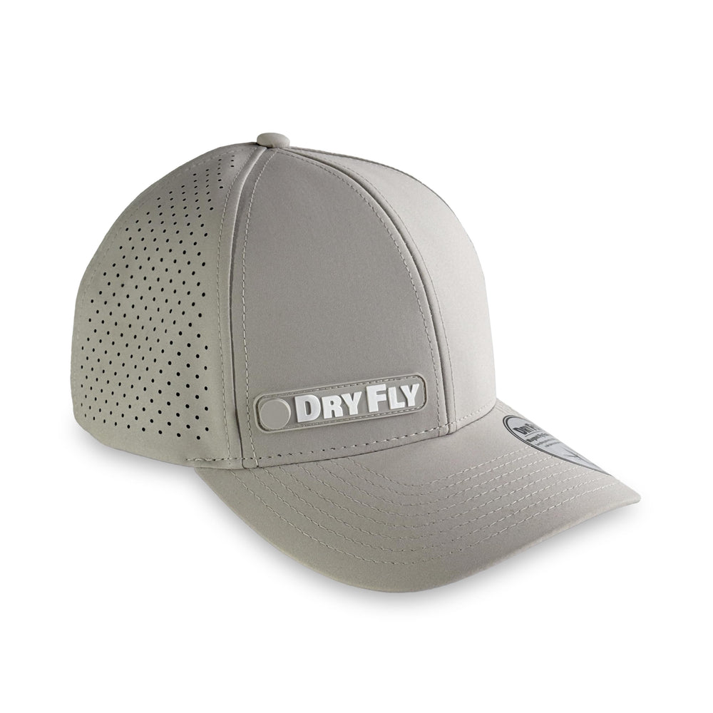 Front view of Dry Fly cap in Light Cahill Cream with curved bill