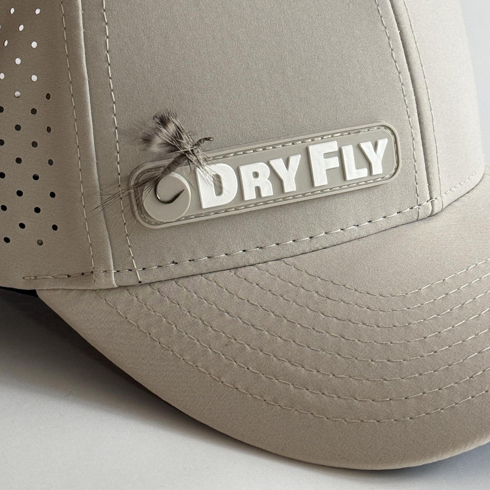 Close-up of waterproof magnetic fly post on Dry Fly cap