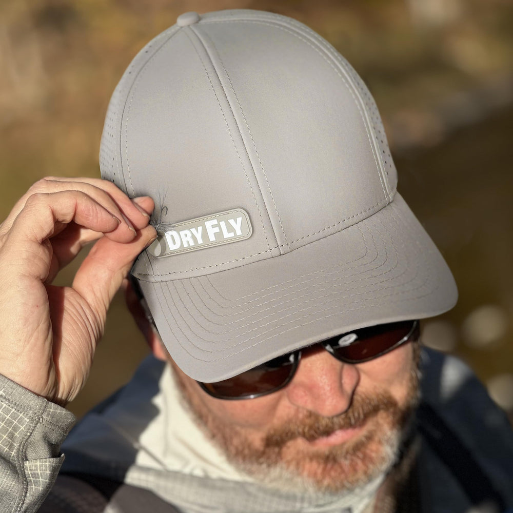 Side angle showing black underbrim to reduce glare