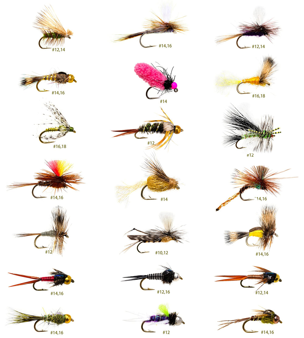 Dry fly patterns included in the assortment