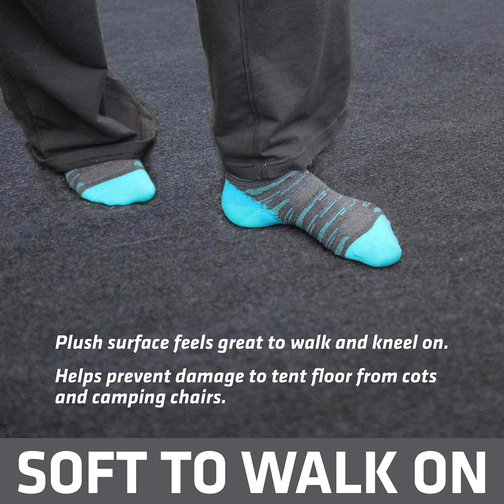 Drymate tent carpet mat is lightweight and easy to roll for travel