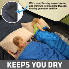 Drymate tent carpet mat provides a soft, carpet-like surface for cozy tent comfort