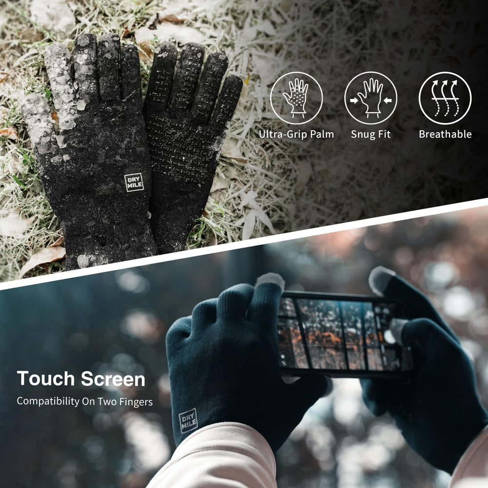DRYMILE Alpine waterproof gloves close-up of soft inner fleece for warmth and comfort.