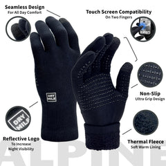 DRYMILE Alpine waterproof gloves touchscreen compatibility in action for easy phone use.